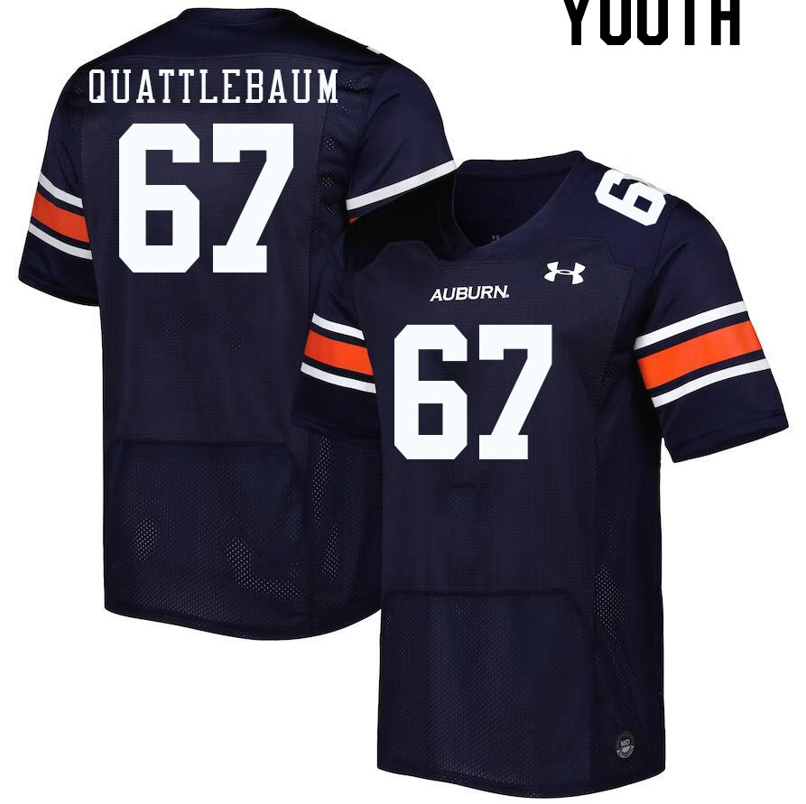 Youth #67 Jacob Quattlebaum Auburn Tigers College Football Jerseys Stitched-Navy
